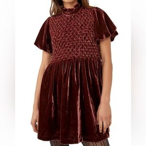 NWT free people velvet dress open back